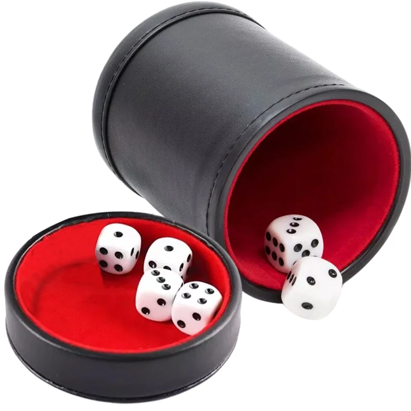 Leather Dice Cup With Lid Gree - Board Game Yahtzee recension och pris