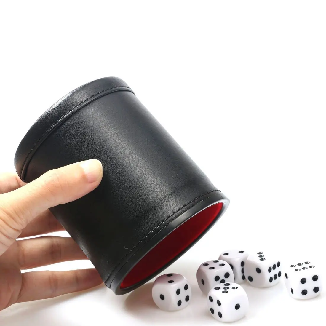 Leather Dice Cup With Lid Gree - Board Game Yahtzee recension och pris