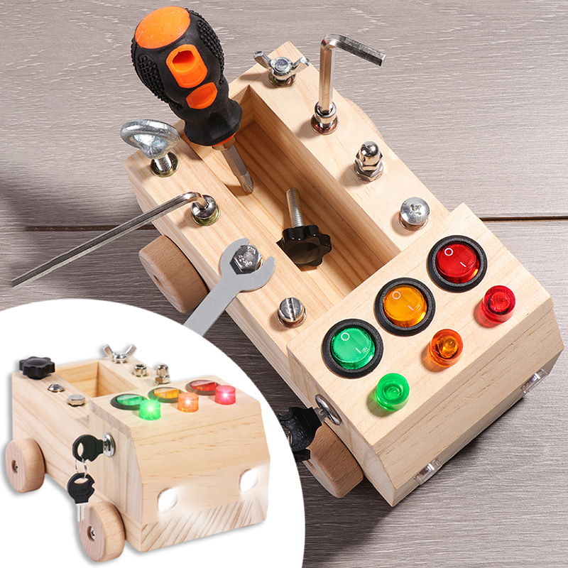 Wooden Montessori Busy Board S - Board Game Organization recension och pris