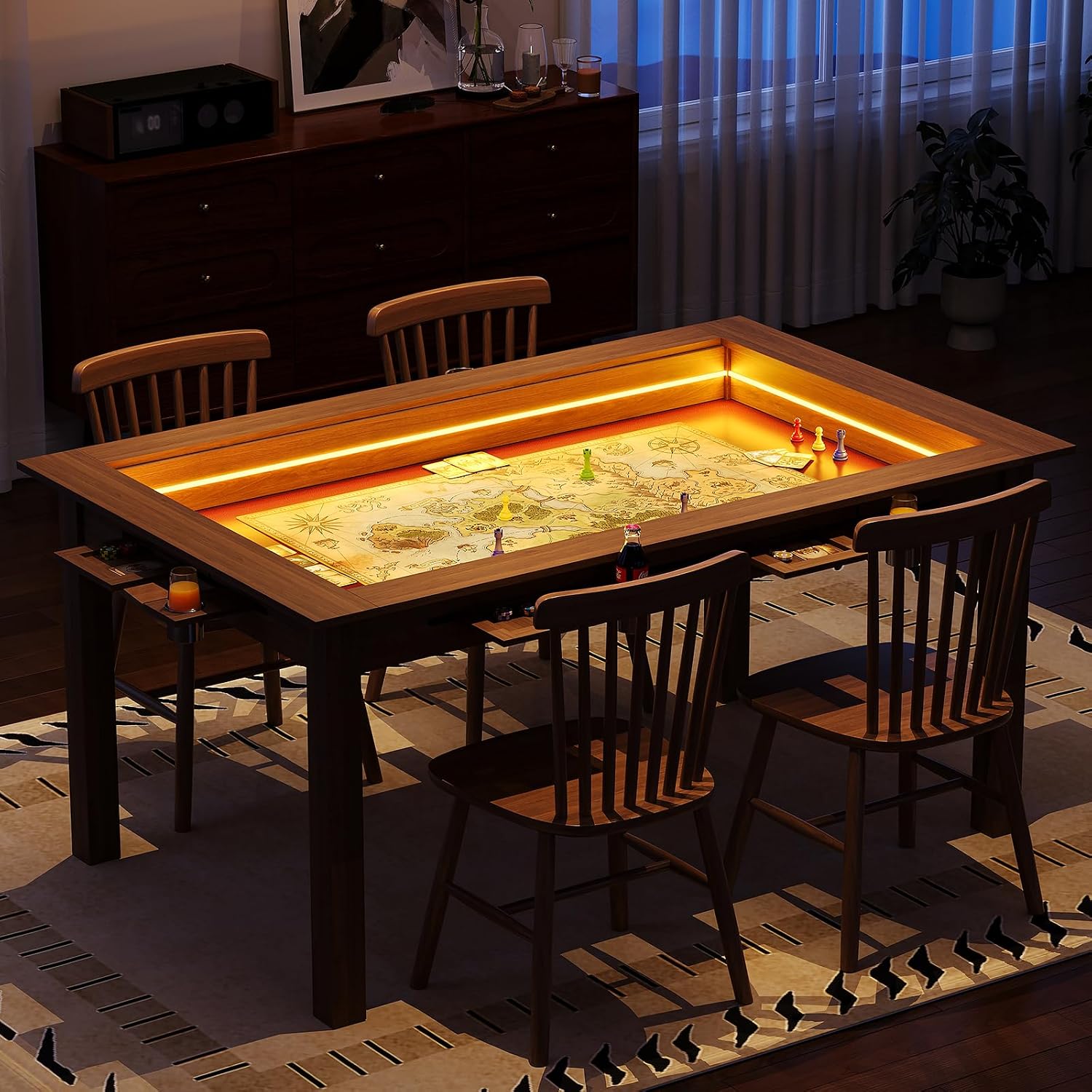 Walnut Board Game Table RGB LE - Board Game Yahtzee recension och pris